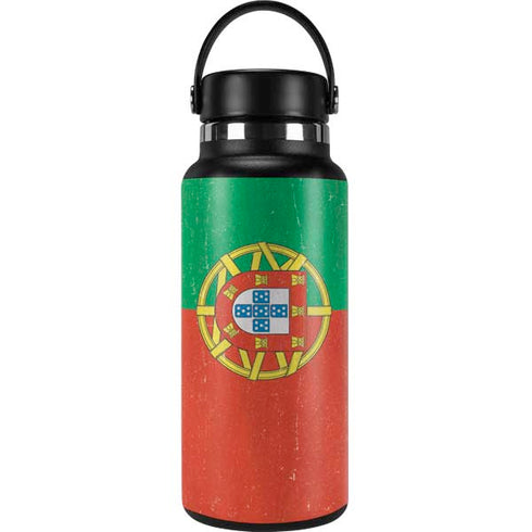 Portugal Flag Distressed Hydro Flask 32oz Wide Mouth Skin